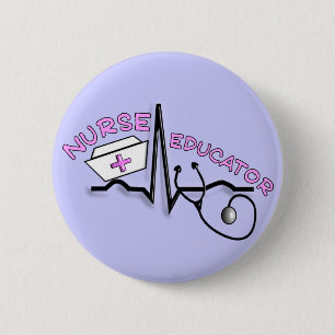 Badge Rond 5 Cm Éducatrice QRS d'infirmière et conception de
