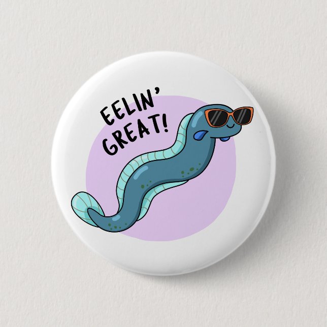 Badge Rond 5 Cm Eelin Great Funny Slippery Eel Pun (Devant)