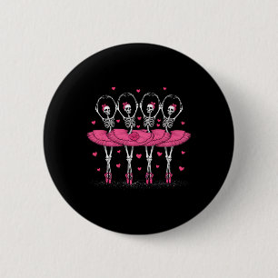 Badge Rond 5 Cm Éffrayant Byllerina Skeleton Danser Drôle Hallowee