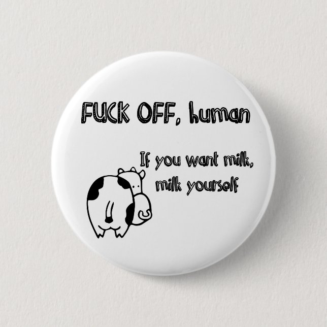 Badge Rond 5 Cm Effraye le message aux humains (Devant)