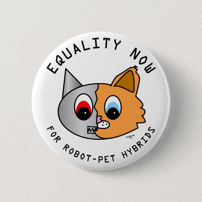 Badge Rond 5 Cm Égalité maintenant pour des hybrides de (Devant)