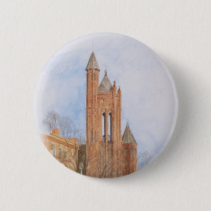 Badge Rond 5 Cm Église gothique aquarelle