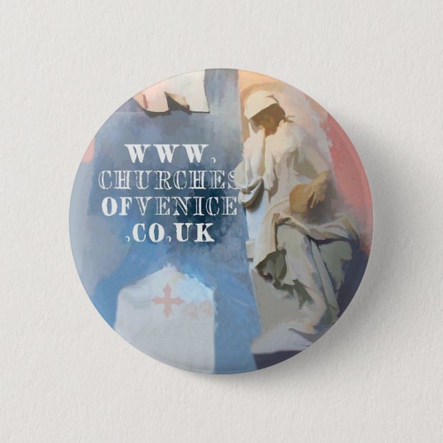 Badge Rond 5 Cm Églises d'insigne de Venise (Devant)