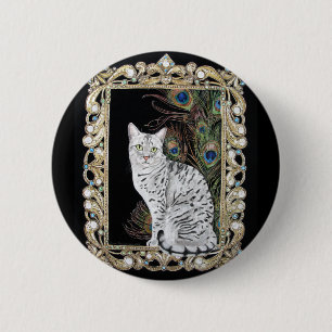 Badge Rond 5 Cm Egyptien argenté Mau