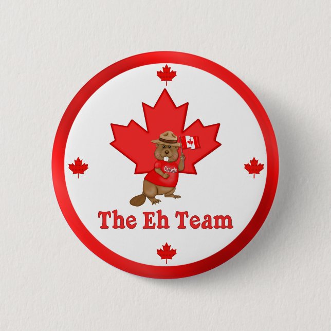 Badge Rond 5 Cm Eh Team Beaver (Devant)