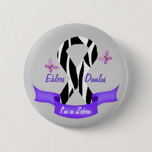 Badge Rond 5 Cm Ehlers-Danlos EDS je suis un ruban de conscience