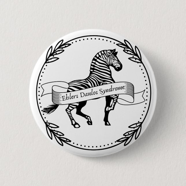 Badge Rond 5 Cm Ehlers Danlos Syndrome Guerrier (Devant)