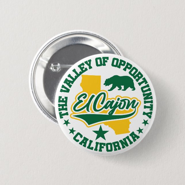 Badge Rond 5 Cm El Cajon, Californie (Devant & derrière)