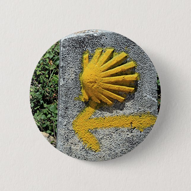 Badge Rond 5 Cm EL Camino De Saint-Jacques-de-Compostelle, (Devant)
