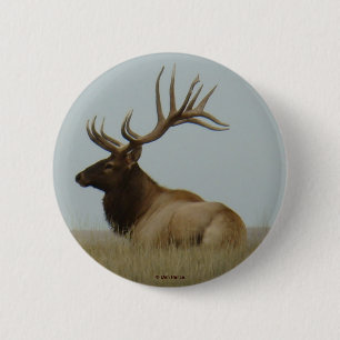 Badge Rond 5 Cm Élan mâle E5 Gros taureau