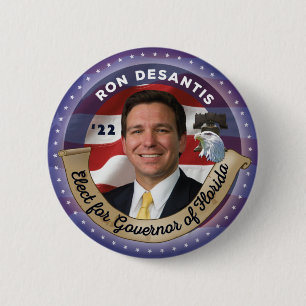 Badge Rond 5 Cm Elect Ron DeSantis pour Gouverneur de Floride - 20
