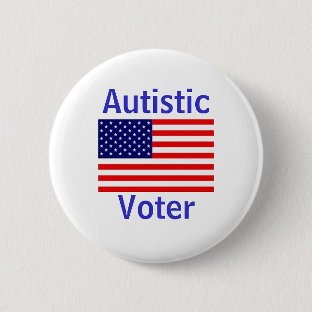 Badge Rond 5 Cm Électeur autiste (Devant)
