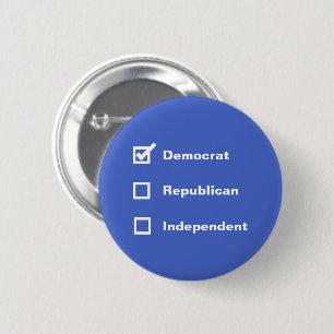 Badge Rond 5 Cm Électeur Démocrate Républicain Indépendant Case à