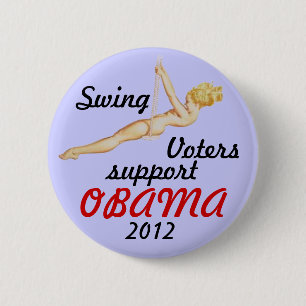 Badge Rond 5 Cm Électeur d'oscillation pour Obama 2012