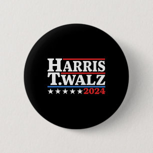 Badge Rond 5 Cm Élection 2024 de Walz Kamala Harris Tim Waltz 2024