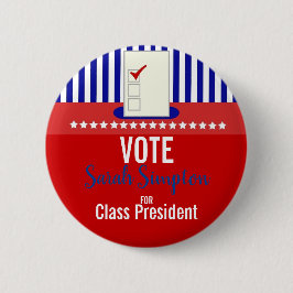 Badge Rond 5 Cm Élection du conseil des étudiants Président