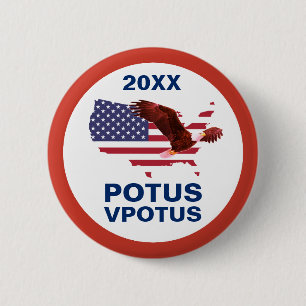 Badge Rond 5 Cm Élection Personnalisable Vote Potus Eagle Bouton