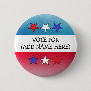Badge Rond 5 Cm Élection personnalisée "Voter pour" Bouton Ajouter