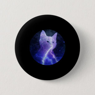 Badge Rond 5 Cm Électricité Chat Éclair Graphique Art Chat Maman