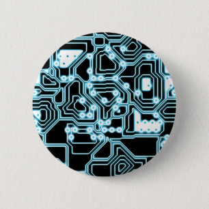 Badge Rond 5 Cm Électron - bleu/noir
