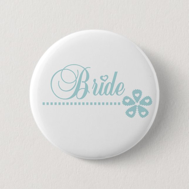 Badge Rond 5 Cm Élégance de Teal de jeune mariée (Devant)