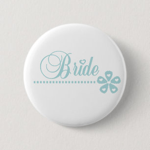 Badge Rond 5 Cm Élégance de Teal de jeune mariée