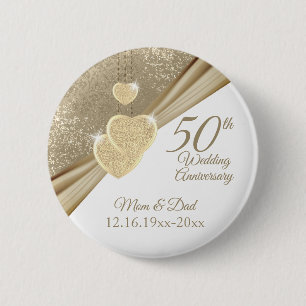 Badge Rond 5 Cm Élégant 50e anniversaire de Mariage
