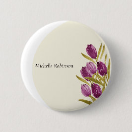 Badge Rond 5 Cm Elégant Aquarelle Tulipe Fleurs