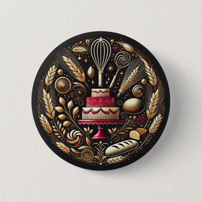 Badge Rond 5 Cm Élégant Baker élégant (Devant)