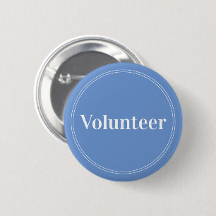 Badge Rond 5 Cm Élégant Bleu Pin-back Boutons de Volontaire