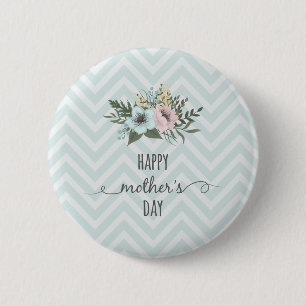 Badge Rond 5 Cm Elegant Floral Happy Mother's Day   Pin Button