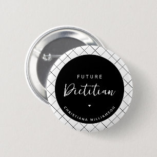 Badge Rond 5 Cm Élégant futur diététiste Personnalisé