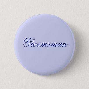 Badge Rond 5 Cm Élégant Groomsman Bleu