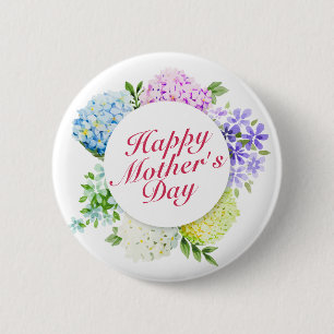 Badge Rond 5 Cm Elégant Joyeux Bouton de cadre floral Fête des Mèr
