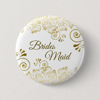 Élégant Lacy Gold Filigree Bridesmaid Mariage