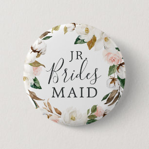 Badge Rond 5 Cm Elégant Magnolia Jr. Bridesmaid Fête des mariées