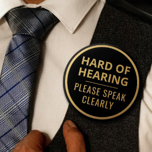 Badge Rond 5 Cm Élégant minimaliste Black Gold Texte difficile à e