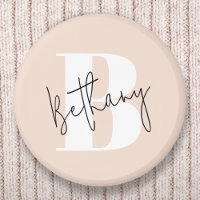 Élégant Monogramme rose pâle moderne