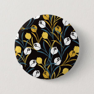 Badge Rond 5 Cm Élégant motif floral de Tulipe