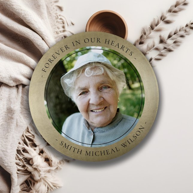 Badge Rond 5 Cm Élégant Pale Gold Foil Sympathy Photo (Créateur téléchargé)