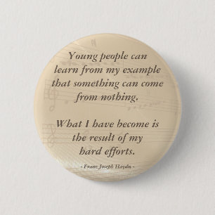 Badge Rond 5 Cm Elégant professeur de musique Haydn Citation