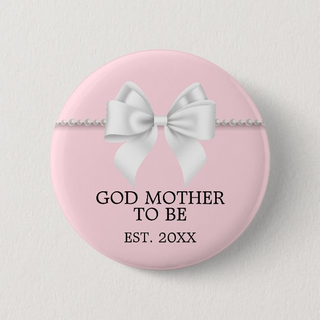 Badge Rond 5 Cm Elégant rose Tiffany Thème Dieu Mère Baby shower (Devant)