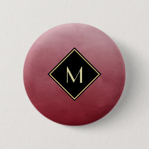 Élégant Rouge Brossé Avec Monogramme Or Simple