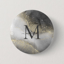 Badge Rond 5 Cm Elegant Silver and Gold Name