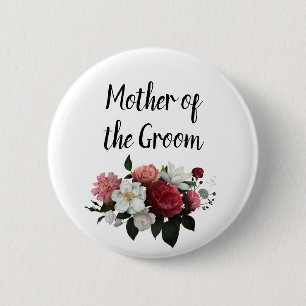 Badge Rond 5 Cm Elégante bourgogne et mère rose de la chambre