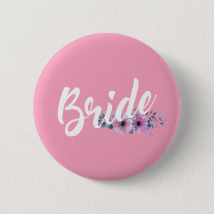Badge Rond 5 Cm Élégante calligraphie Mariage de mariée  Bouton