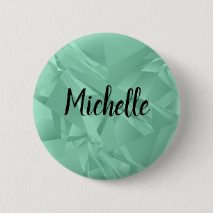 Badge Rond 5 Cm Élégante étiquette de nom personnalisé Modèle Turq
