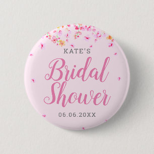 Badge Rond 5 Cm Élégante Fête des mariées en fleurs