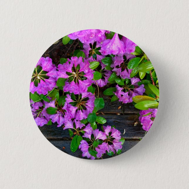 Badge Rond 5 Cm Elégants fleurs roses azalées roses (Devant)