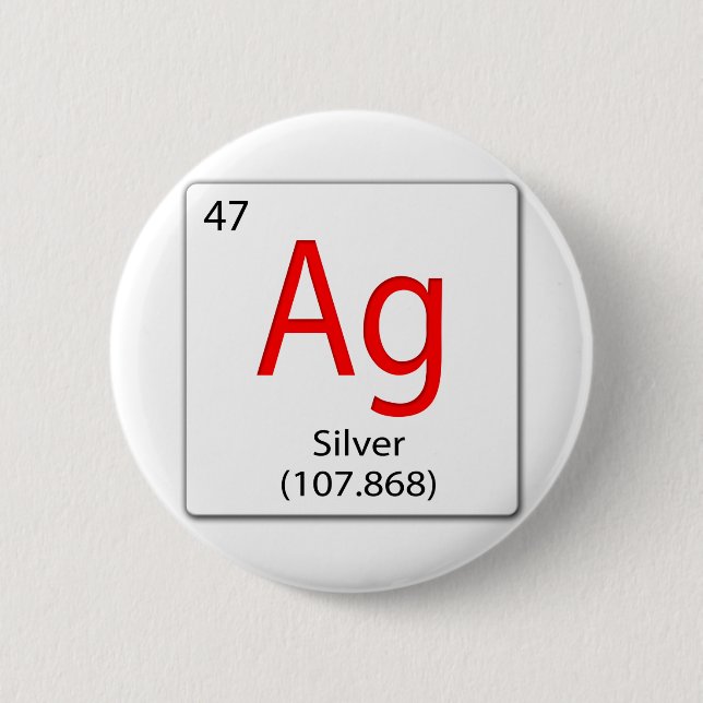 Badge Rond 5 Cm élément chimique tuile Ag - Argent (Devant)